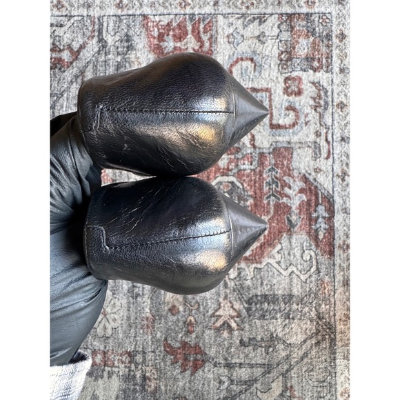 Nine West Women Black Leather Peep Toe Wedge Low/Flat Heels Size 8.5 Wedding - Picture 7 of 11